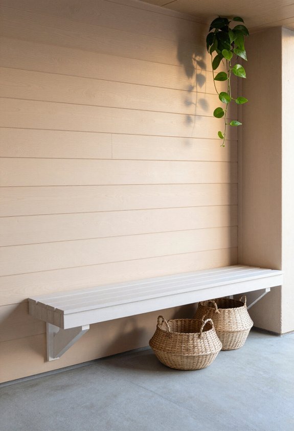 space saving wall mounted bench