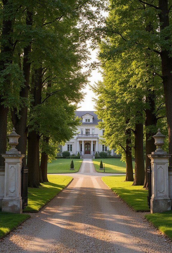 stately architectural tree lined entrance designs