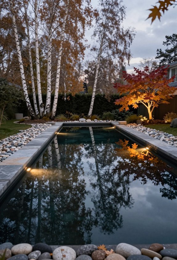 still reflective water feature