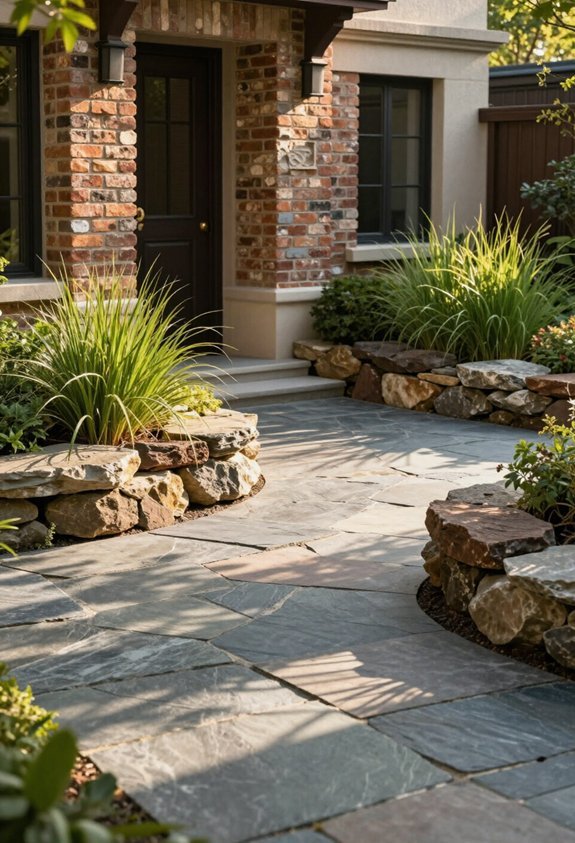 stone and brick hardscaping