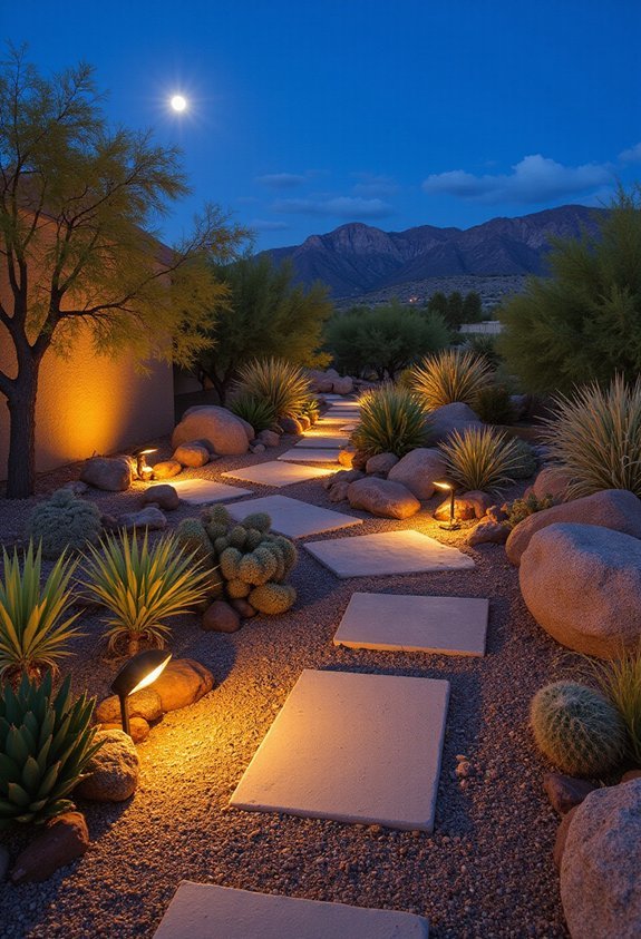 strategic desert landscape lighting