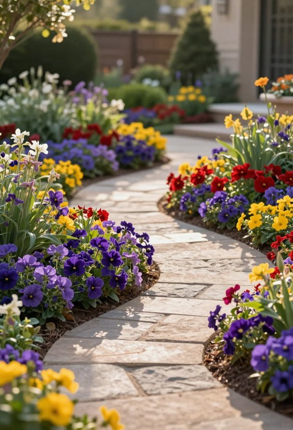 strategic flowering bed placement