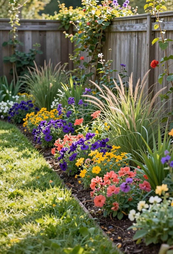 strategic perimeter flower beds