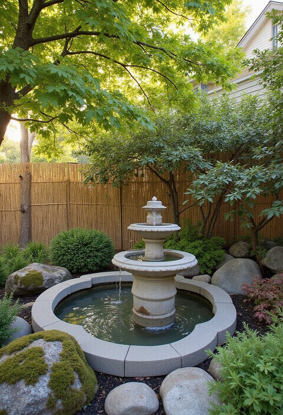 strategically placed water features mask street noise