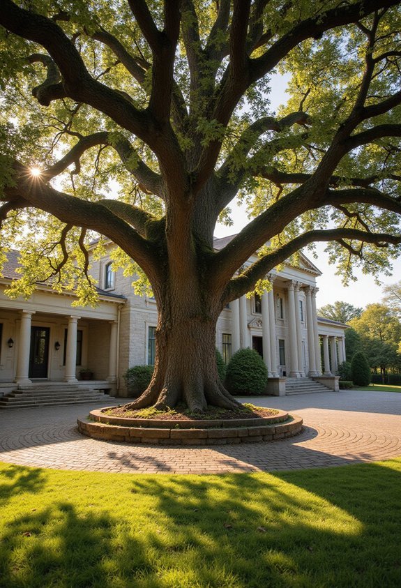 striking visually anchoring specimen trees