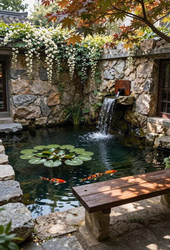 sunken courtyard pond design
