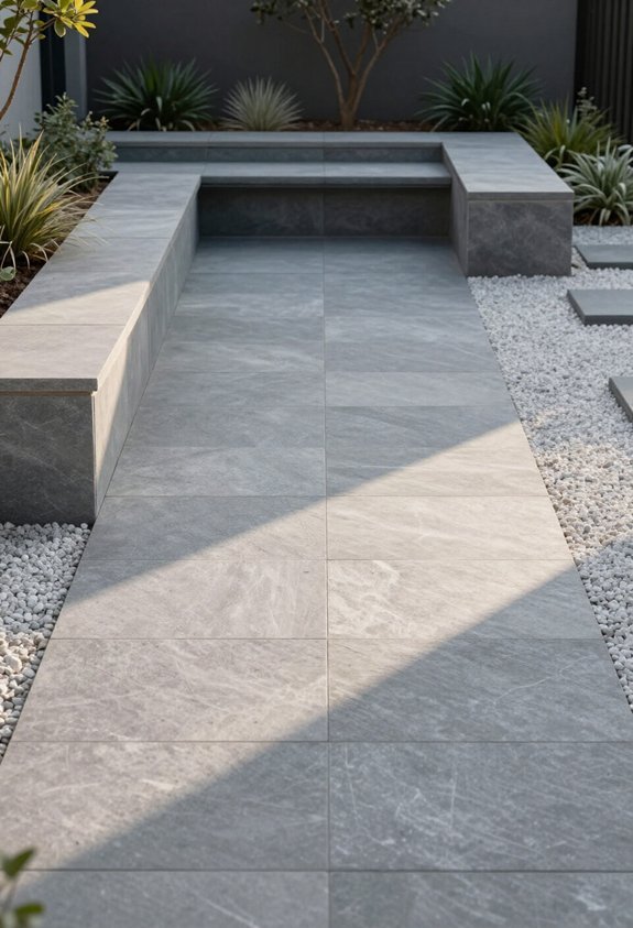 sunken stone seating areas