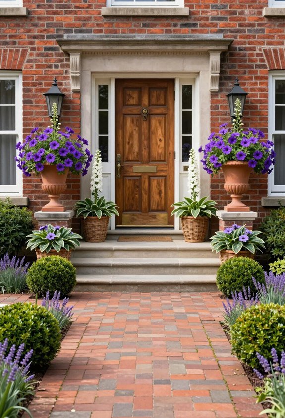 symmetrical container garden design