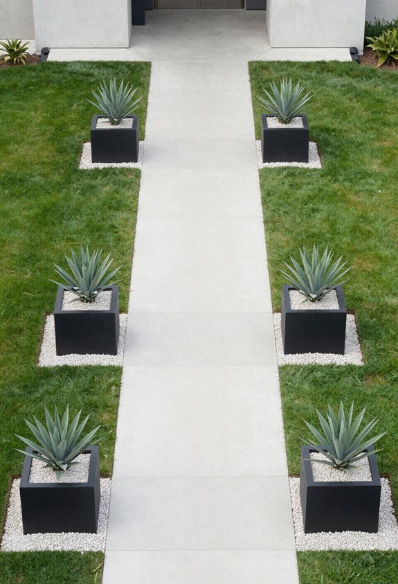 symmetrical cube planter arrangement