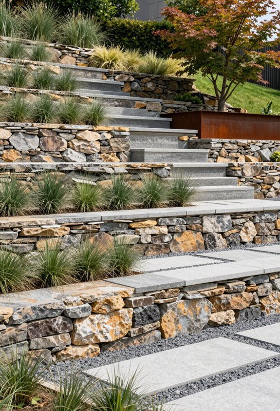 terraced stone wall design