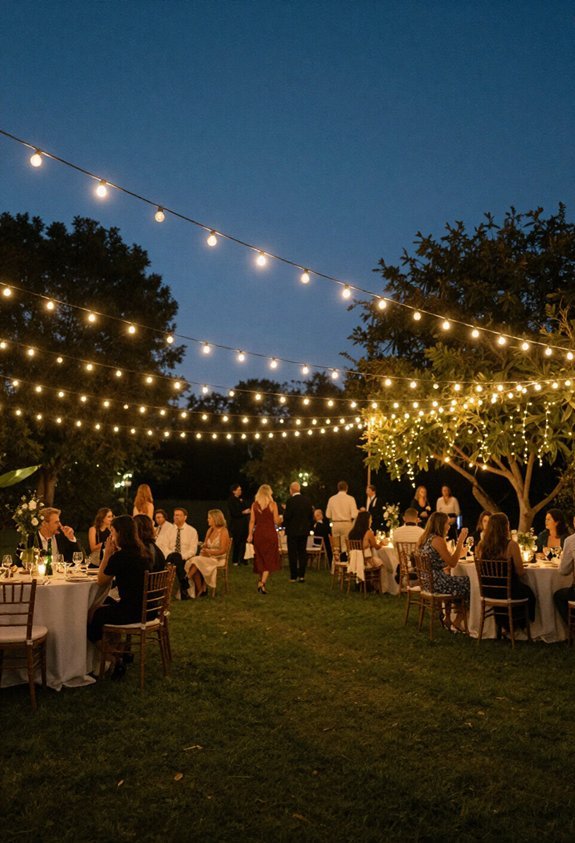 thoughtful outdoor wedding lighting