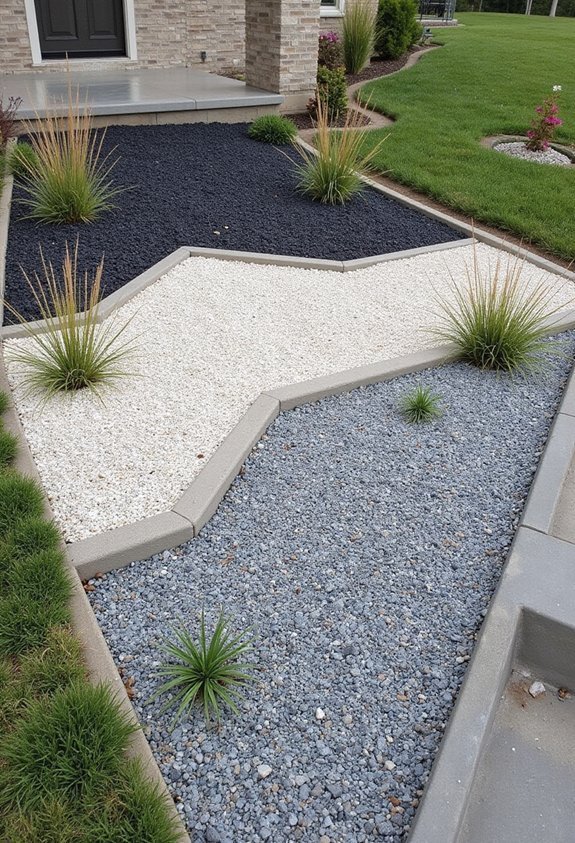 tiered gravel terraced sloped hillside landscaping