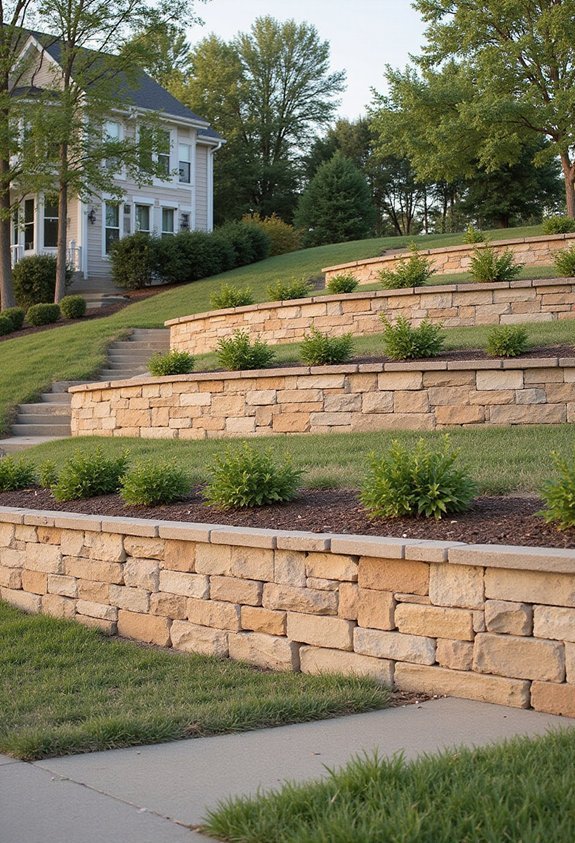 tiered multi level outdoor living spaces