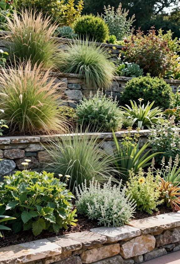 tiered native plant beds
