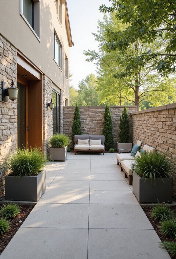 timeless and current transitional courtyard design
