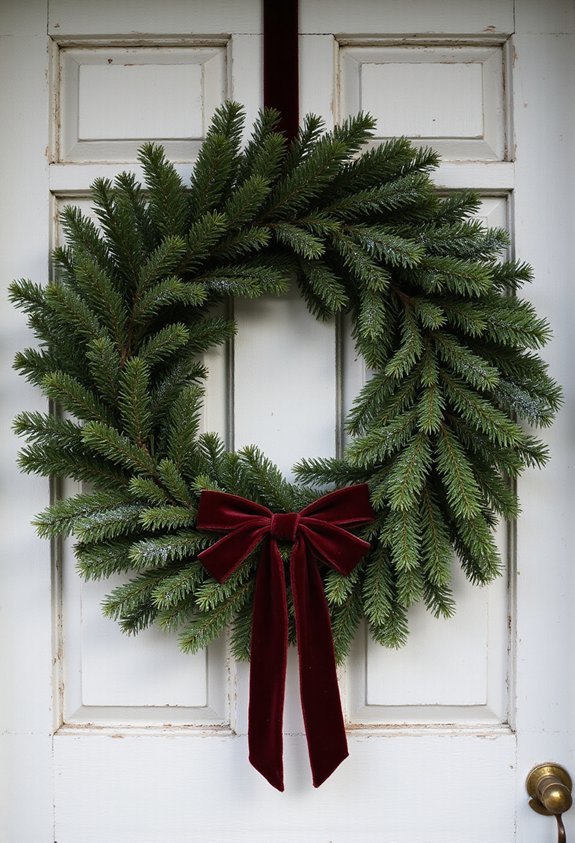 timeless elegant evergreen velvet bows