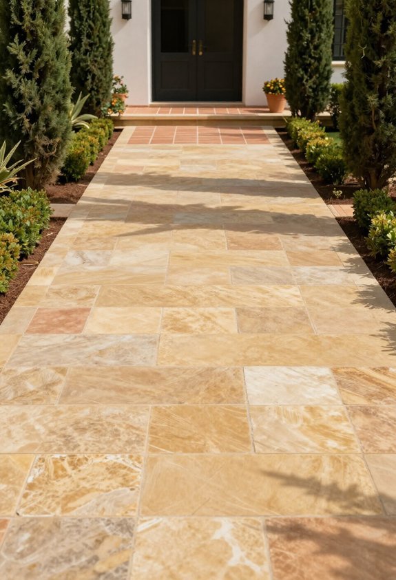 timeless mediterranean sandstone paving
