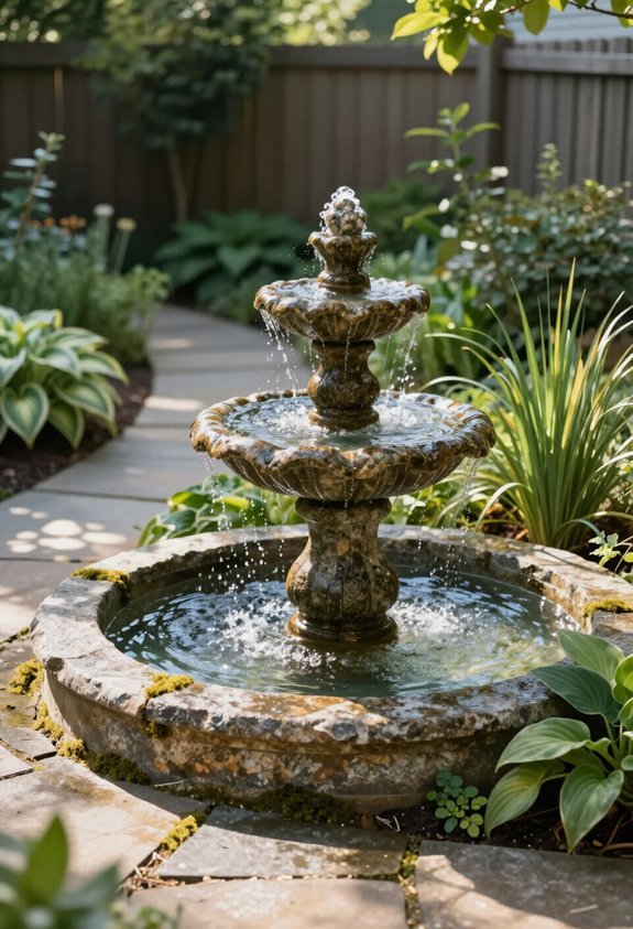 tranquil outdoor water feature