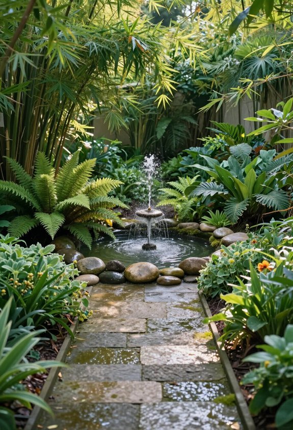 tranquil outdoor water features