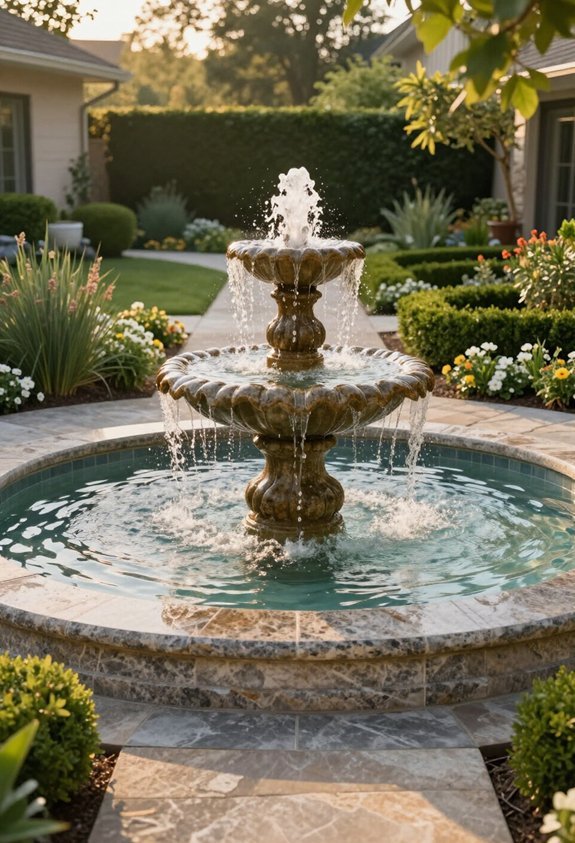 tranquil water feature installation