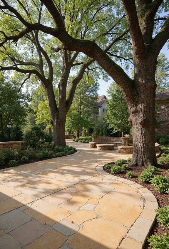 tree integrated patio designs