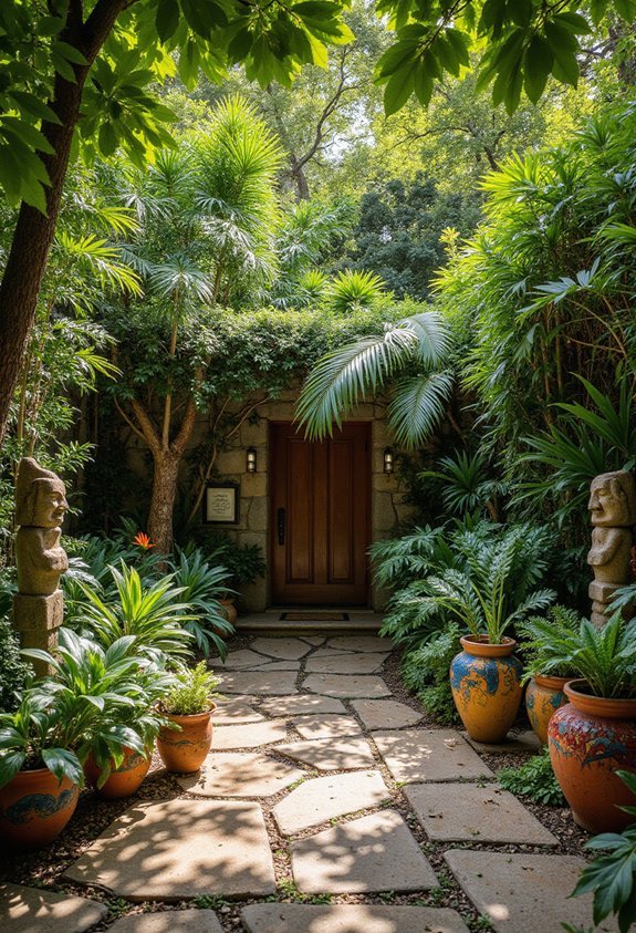 tropical front yard garden decor