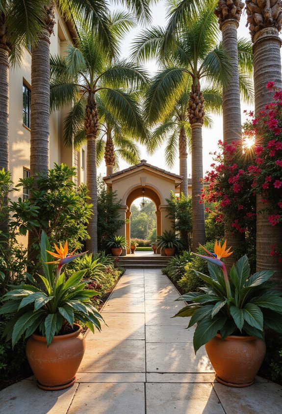 tropical patio plant oasis