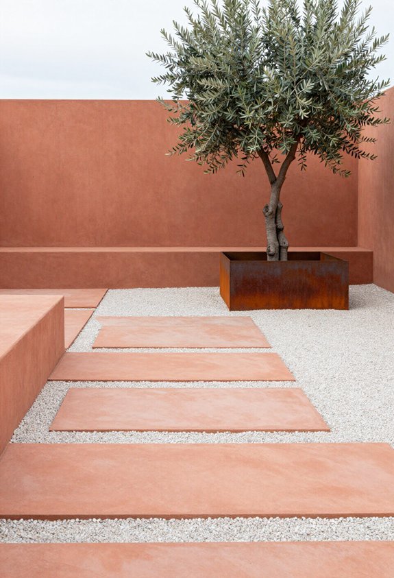 two tone minimalist landscape design