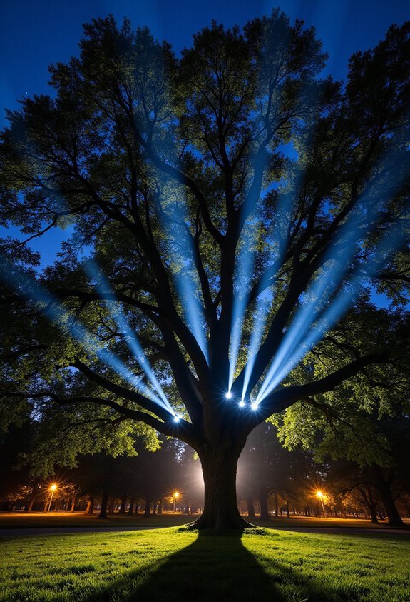 uplifting tree silhouette nighttime highlights