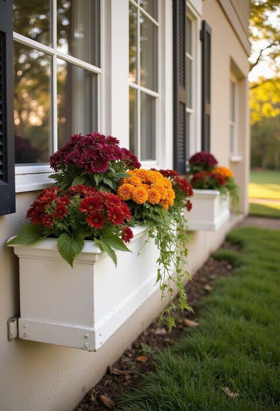 vibrant seasonal architectural window boxes