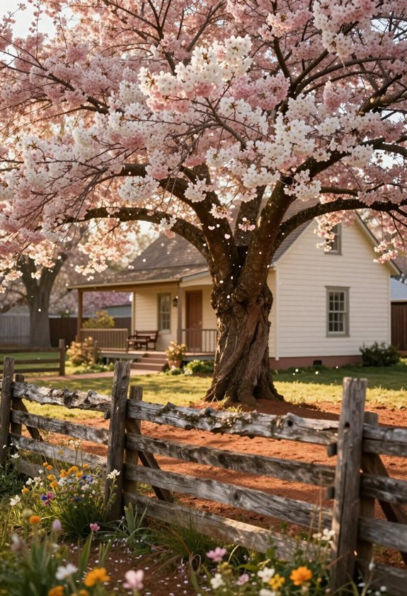 visual interest with flowering trees