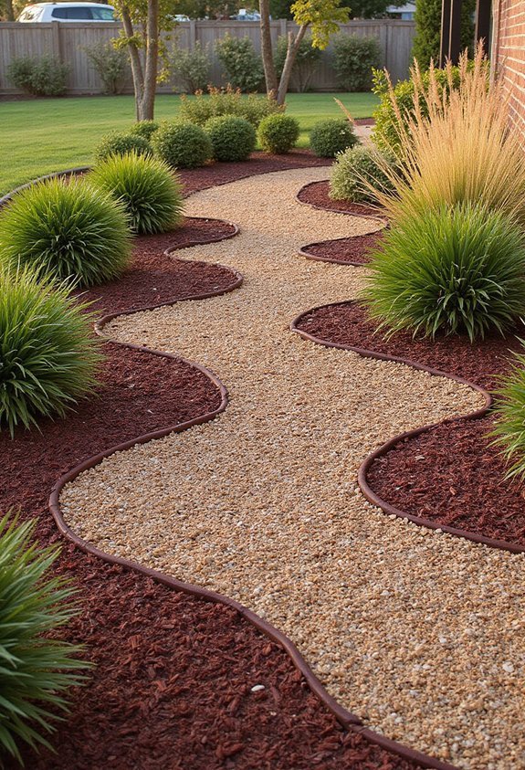 visually appealing no mow mulch landscape