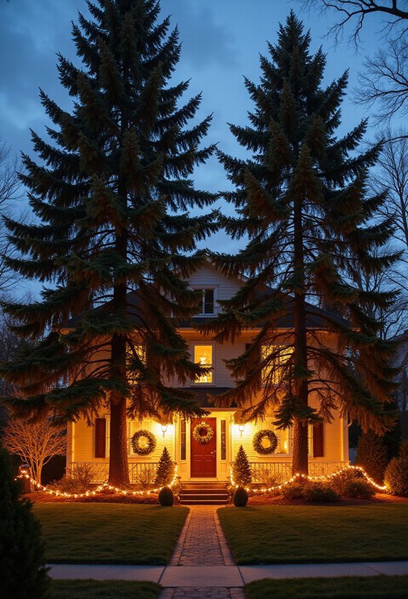 warm inviting layered structural lighting