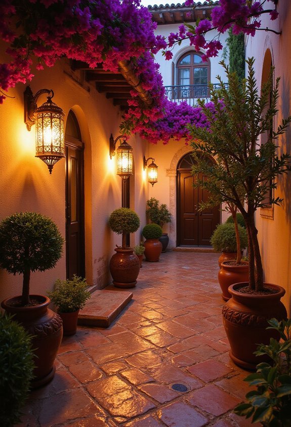 warm inviting mediterranean evening ambiance