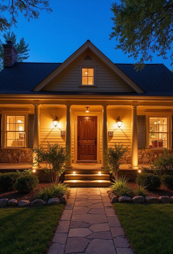 warm layered functional atmospheric landscape lighting