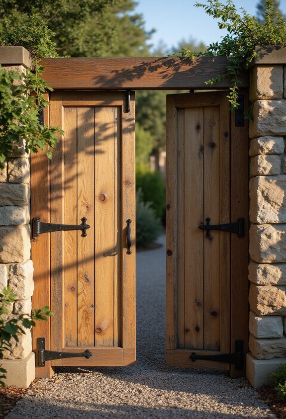 warm rustic weathered charming wood gates