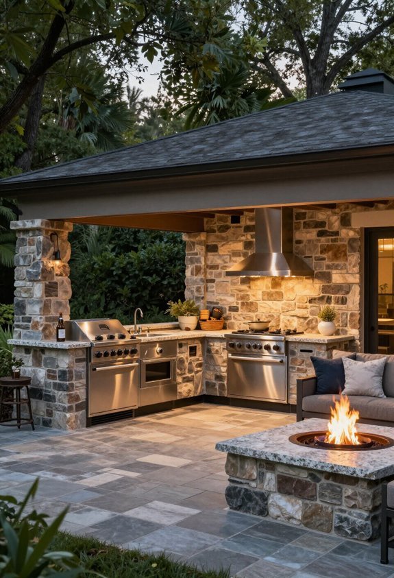 weatherproof outdoor cooking space