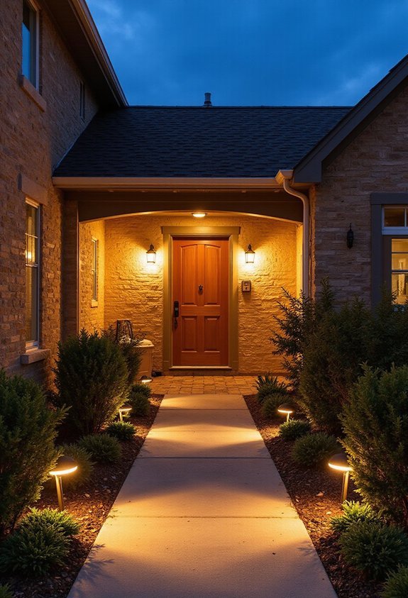 welcoming entrance through thoughtful lighting