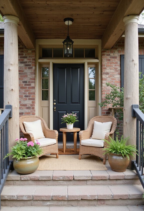welcoming functional charming porch seating area