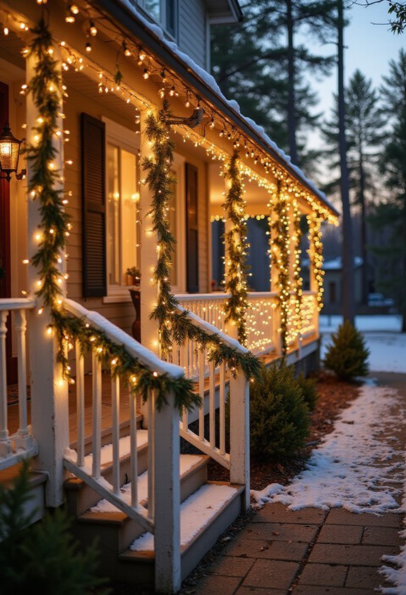 welcoming porch lighting with warm glow