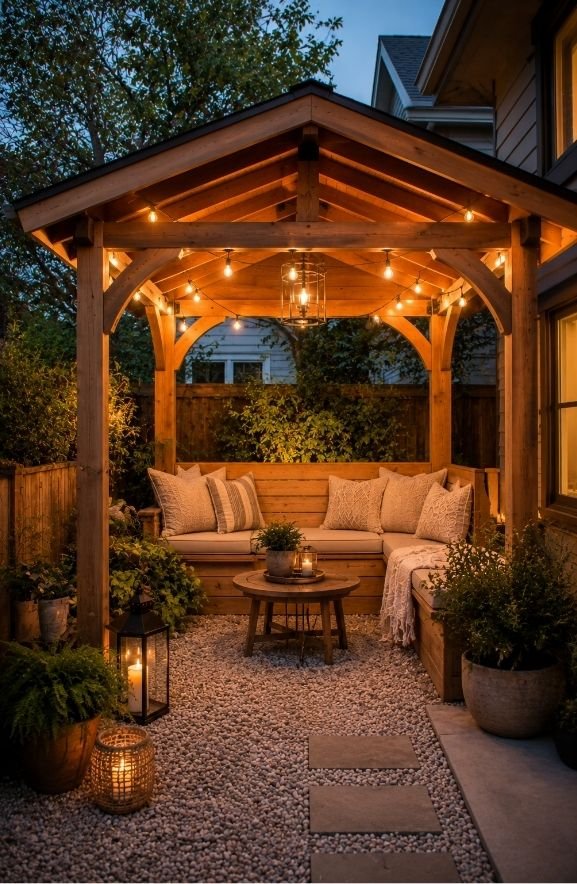 Compact Screened Shelter for Small Backyards