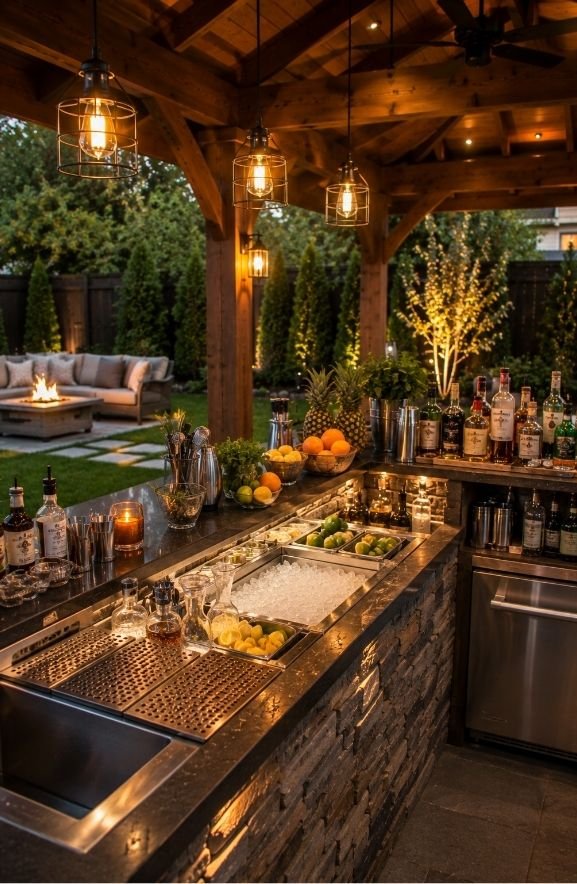 Craft Cocktail Gazebo Bar With Ice Well