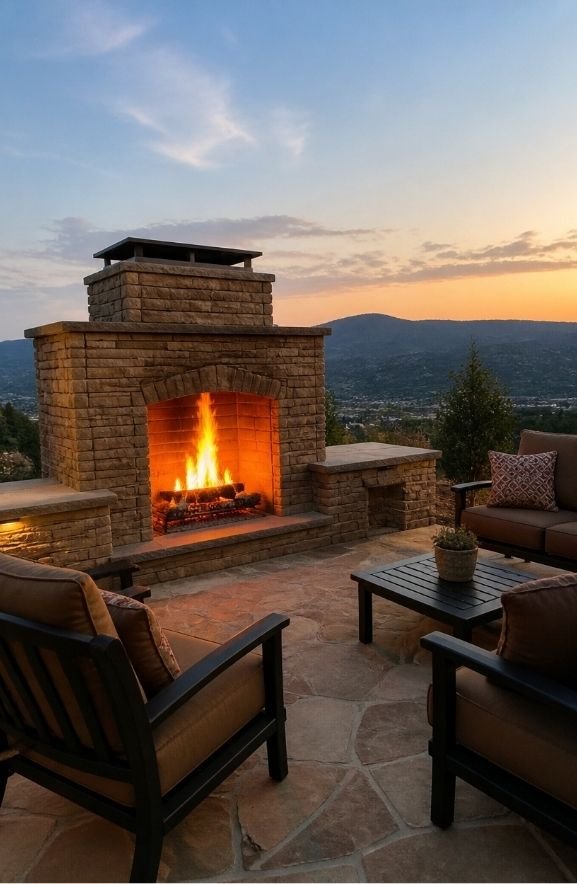 Decorative Stone Wall Fire Pit