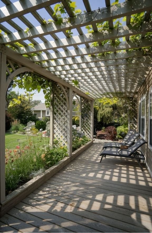 Lattice-Top Pergolas Combined
