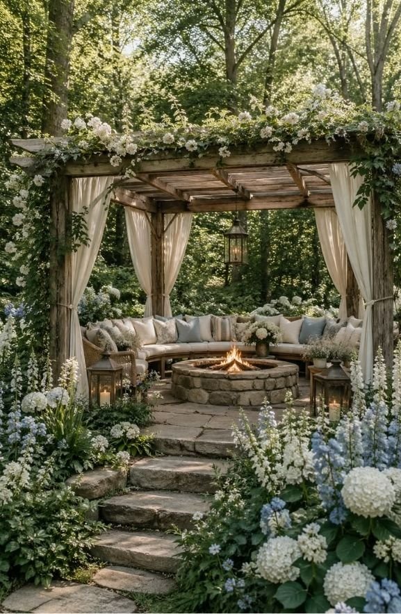 Pergolas With Built-In Seating