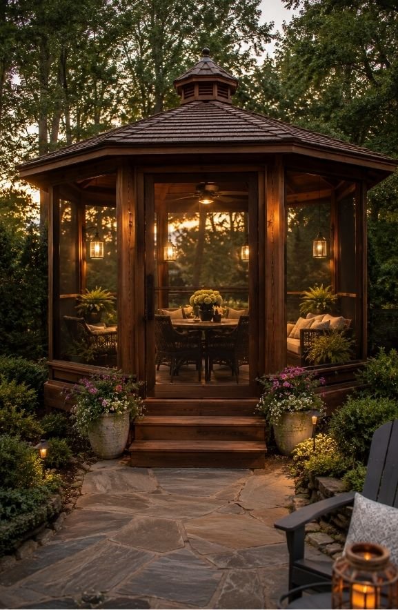 Screened Octagon Gazebos