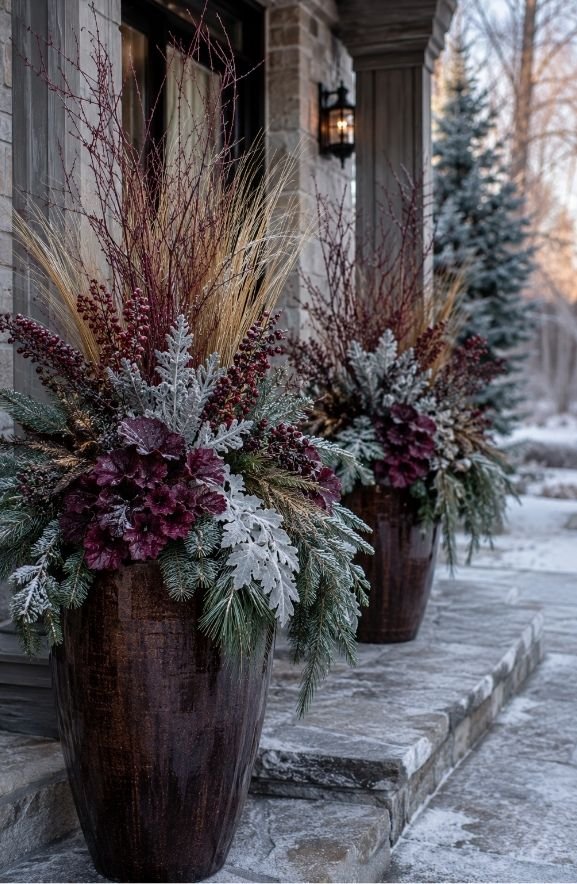 Winter Colors: Burgundy, Gold, and Silver Foliage