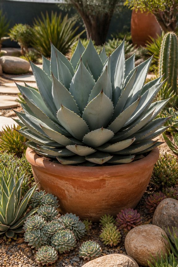 architectural succulents as focal points