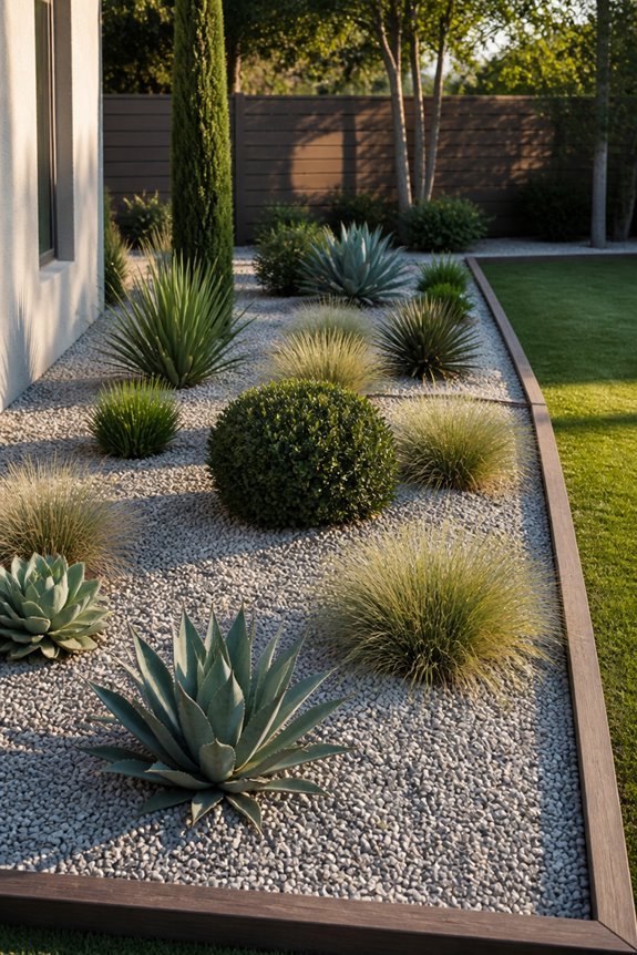 bold plants for gravel aesthetics