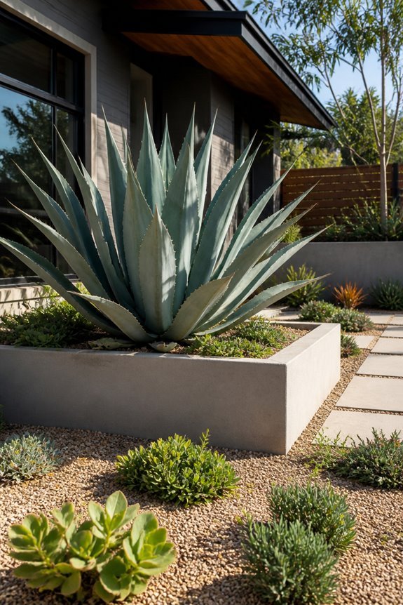 bold succulents enhance curb appeal